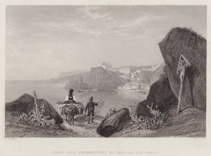 Rock and Promontory of Scylla, Calabria, Italien (gravering) af Thomas Brabazon Aylmer