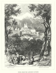 Torino, fra Kapucinerklosteret (gravering) af Thomas Brabazon Aylmer