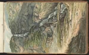 Album af Landskabs- og Figurstudier. Et vandfald af Thomas Bradshaw