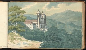 Album med landskabs- og figurstudier: Villa i bjergene