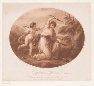 Cupido bevæbnet af Euphrosyne Amor afvæbnet af Euphrosine (titel på objekt)