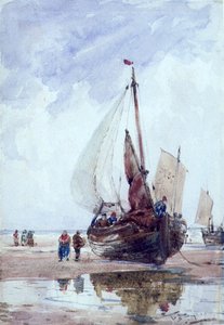 En strandet fiskesmed (akvarel) af Thomas Bush Hardy