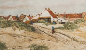 Nærmer sig solnedgang, Katwijk, Holland, 1894 (wc på papir)