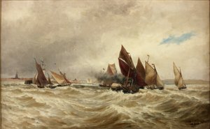 Bugseringsbåde ud af Calais af Thomas Bush Hardy
