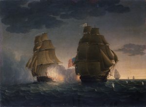 Flugt af H.M.S. Belvidera fra den amerikanske fregatpræsident, 1815