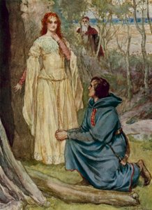 Ferdinand og Miranda (farve litho)