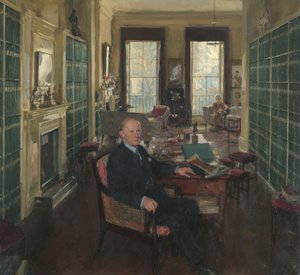 Sir Robert Witt i hans bibliotek på Portman Square 32