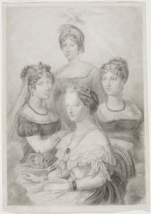 Bonaparte kvinder (sort kridt ) af Thomas Casimir Regnault