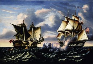 Kapring af H.B.M. Fregatten Macedonian af den amerikanske fregat United States, 25. oktober 1812 af Thomas Chambers