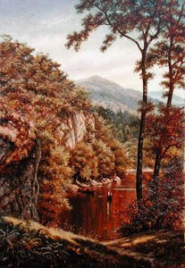 Sommerdag på en bjergsø af Thomas Charles Farrer