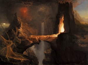 Udvisning. Måne og ildlys af Thomas Cole
