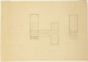 Den store plan over Ohio State House, ca. 1838 af Thomas Cole