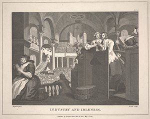 Industri og lediggang [efter Hogarths The Industrious 