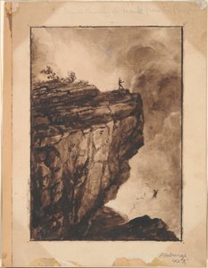 Djævelen kaster munken fra afgrunden af Thomas Cole