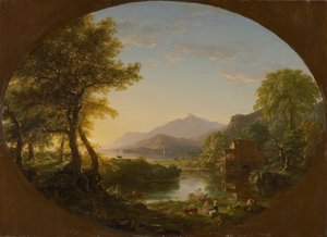 Møllen, solnedgang af Thomas Cole