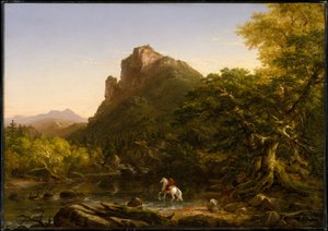 Bjergvadestedet af Thomas Cole