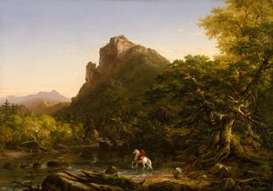 The Mountain Ford, 1846. af Thomas Cole