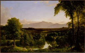 Udsigt over Catskills - tidligt efterår af Thomas Cole