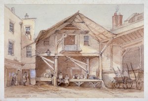 Blossoms Inn, Lawrence Lane, City of London, 1854. af Thomas Colman Dibdin
