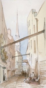 Huggin Lane, City of London, 1851 af Thomas Colman Dibdin