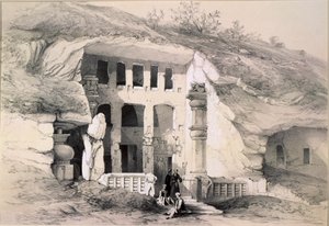 Kannari, Ydre af Great Chaitya Cave, 1845 af Thomas Colman Dibdin
