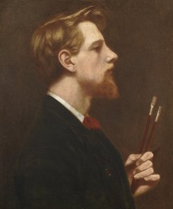 Selvportræt med to firkantede børster, ca. 1880