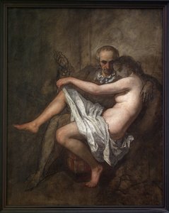 Baudelaire og præsident Sabatier. Et intimt og ufærdigt maleri, der forestiller digteren Charles Baudelaire (1821-1867) og hans muse elskerinde Apollonie Aglae Sabatier (1822-1889), kendt som præsidenten, der var vært for en verdslig salon i det 19. århund