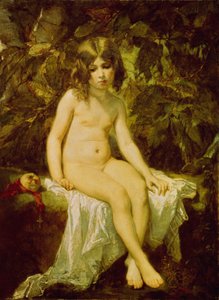 Lille badegæst. Maleri af Thomas Couture (1815-1879), olie på lærred