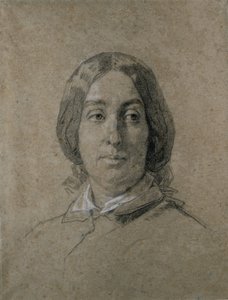 Portræt af George Sand. af Thomas Couture