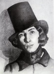 Portræt af Maurice Sand (1823-1889), søn af George Sand, 21 år gammel - Udateret tegning af Thomas Couture (1815-1879) - denne tegning blev i lang tid anset for at være hans mor George Sands tegning af Thomas Couture