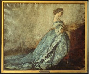 Kejserinde Eugenie i bøn ... (olie på lærred) af Thomas Couture