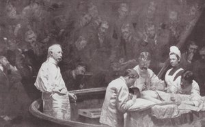 Philadelphia: Dr. D Hayes Agnew, ved afslutningen af en klinik (litho) af Thomas Cowperthwait (after) Eakins