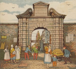 Calais: vandporten (farve litho) af Thomas Crane