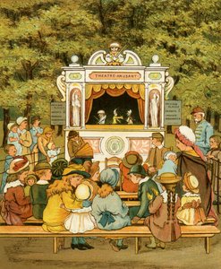 Punch og Judy show i In the Tuileries Gardens - le jardin des Tuileries