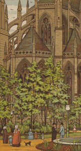 Rouen: Church of St Ouen (farve litho) af Thomas Crane