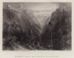 Kooner Pass, Neilgherri Mountains (farve litho) af Thomas Creswick