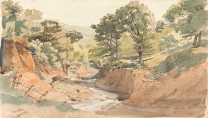 Landskabsudsigt ved Powerscourt af Thomas Creswick