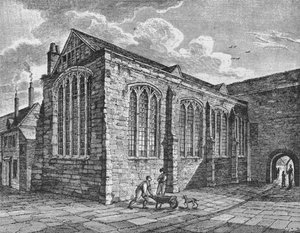 Nordøst udsigt over Kapel af den Hellige Treenighed, Leadenhall, City of London, c1825 1906 af Thomas Dale