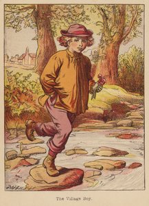 The Village Boy (farvelagt kobberstik)