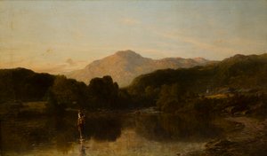 A Mountainous Riverscape, ca. 1838-86 (olie på lærred)