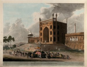 Den østlige port til Jummah Musjid i Delhi af Thomas Daniell
