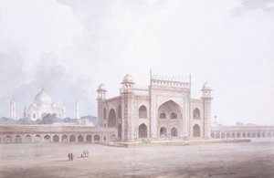 Porten til Taj Mahal, Agra, Uttar Pradesh, af Thomas Daniell