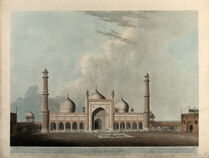 Jummah Musjed, Delhi af Thomas Daniell
