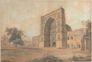 Moskeen i Juanpore Bygget af Sultan Hussain Sherki | Optaget i december 1789 af Thomas Daniell