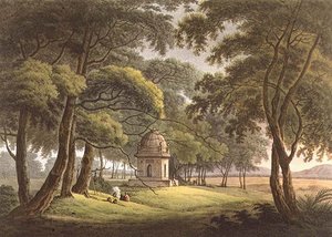 The Tomb of a Moorish Lady, Bengal, indgraveret af Joseph Constantine Stadler (fl.1780-1812) pub. af Edward Orme (1774-c.1820) 1803 (litho) af Thomas Daniell
