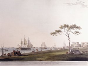 Udsigt taget på Esplanade, Calcutta, 1797 af Thomas Daniell