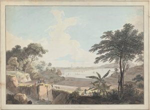 Udsigt over Canton River, nær Whampoa, Kina af Thomas Daniell