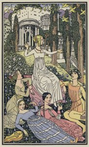Illustration til Boccaccios Dekameron (farvelitografi)