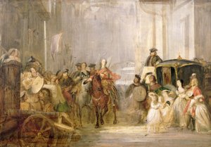 Prins Charles Edward Stuart (1720-88) på vej ind i Edinburgh (se 105437)