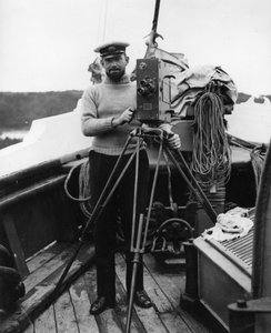 G. H. Wilkins, da han vendte tilbage fra ekspeditionen i The Quest med Sir Ernest Shackleton, Plymouth, 16. september, 1922